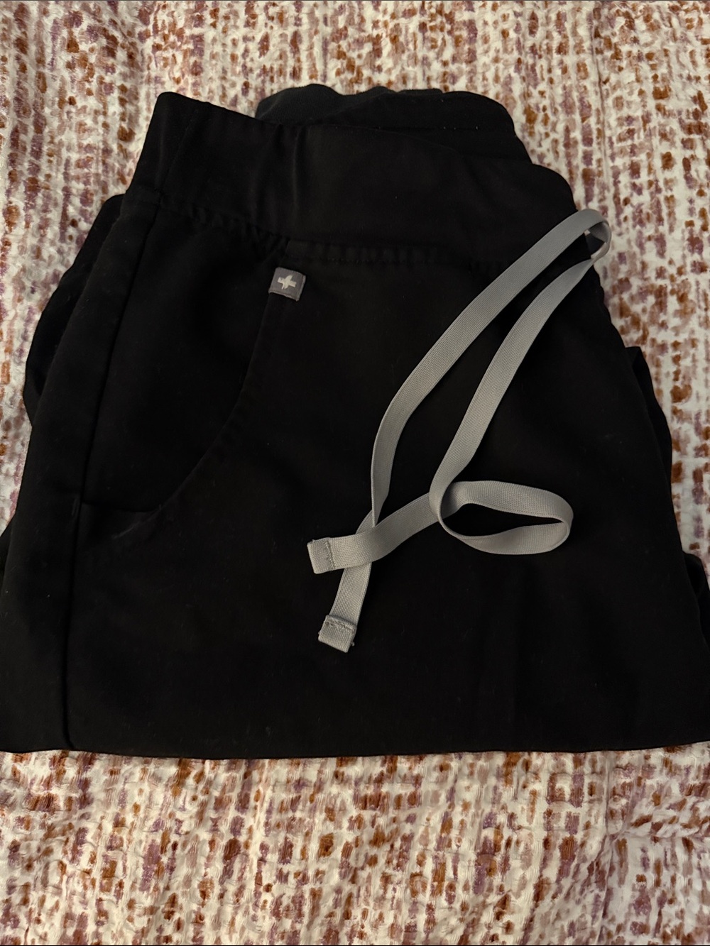 Figs Women's Black Joggers with Gray Drawstring